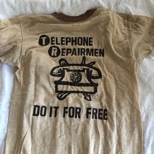 Vintage 70s Heathered Repairmen Ringer Tee